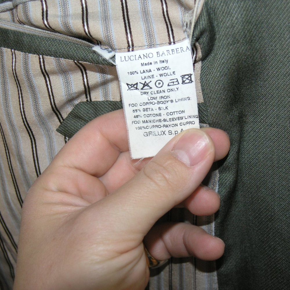 Luciano Barbera Collezioni x Caraceni Green Gabardine Three Roll Two Blazer 44 - Picture 9 of 10